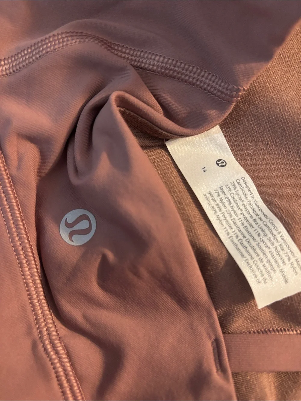 Lululemon Energy Bra, Cacao, Size 14